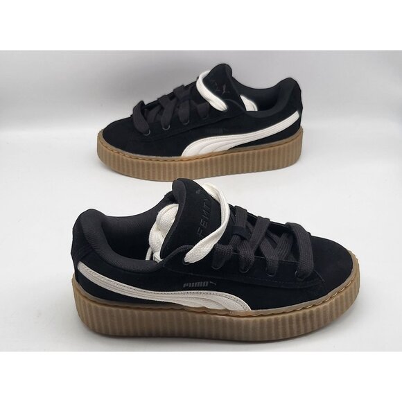 Puma Fenty Black Suede Creepers Phatty Black Warm White Womens Shoes Size 7.5 - Picture 4 of 10